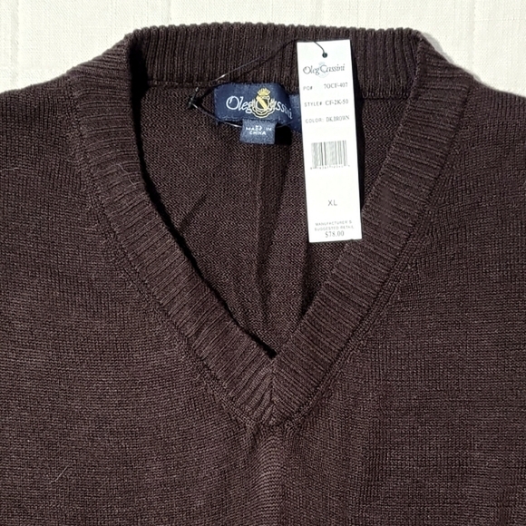 Oleg Cassini Silk Cotton V-neck Sweater - Picture 4 of 7